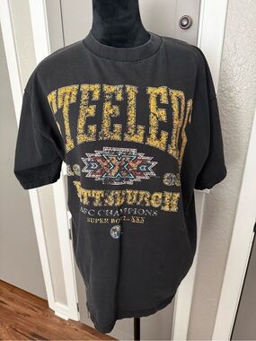 Pittsburgh Steelers Black Short-Sleeve Graphic Vintage Tee